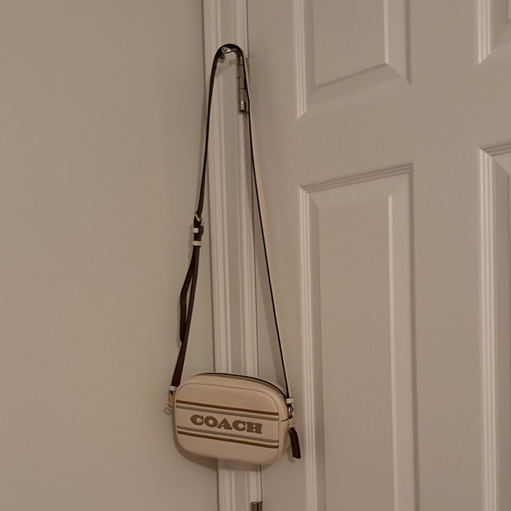 Coach Cream and Brown Crossbody Bag